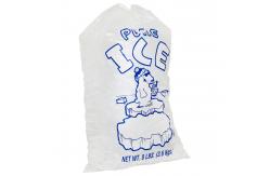China 8lb Disposable PE Gravure Printing Reusable Ice Bags With Drawstring supplier