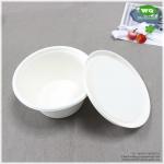 Biodegradable Bleached Color 700ml Sugarcane Pulp Soup Bowl With Lid-Low Carbon Footprint Disposable Fast Food Package for sale
