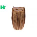Straight Colorful Clip On Synthetic Hair Extensions , High Temperature Wire Full Head Synthetic Hair Extensions for sale