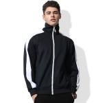 Zipper In White Polyester Fabric Men Sports Track Jackets Plain Stripe Custom Track Jackets for sale