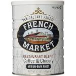 French Market Coffee & Chicory Restaurant Blend Medium Dark Roast Ground Coffee Tin Cans 12oz Custom Design for sale
