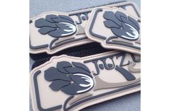 China High Strength Ultrasonic Cut OEM Rubber Logo Patches supplier