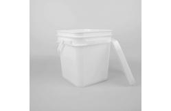 China 5 Liter Polypropylene White Square Plastic Buckets For Detergent supplier