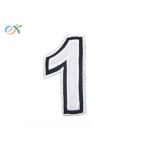 Polyester Embroidered Letter Patch Rectangle Shape With Merrow Border for sale