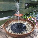 Water Styles Solar Bird Bath Fountain With Glass Solar Panel Durable