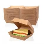 Customized Fast Food Takeout Box Biodegradable and Featuring Customer's Logo for Hamburge for sale