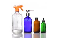 China Empty 200ml Amber Glass Bottles Cosmetic Lotion Bottle With Trigger supplier