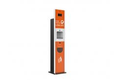China Commercial Orange Forehead Infrared Thermometer Soap Dispenser supplier