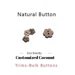 Fancy 2 Hole Natural Coconut Buttons Size For Sweaters & Casual Shirts for sale