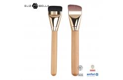 China Customizable Synthetic Hair Makeup Brushes With Wooden Handle And Shiny Gold Ferrule supplier