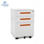Office Three Drawers Lockable Metal Filing Cabinet With 4 Casters for sale