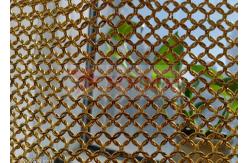 China 1.2mm Wire Golden Metal Ring Mesh Curtain For Interior Partition supplier