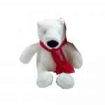 29cm 11.42 Inch Gift Stuffed Animal White Bear Coca Cola With Red Scarf for sale