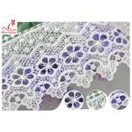 White 100% Polyester Water Soluble Lace Trim For Clothing Factory for sale