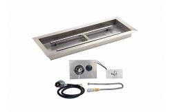 China Silver Linear Trough Gas Fire Pit Insert  65000 BTU Fire Pit Burner Plate supplier