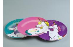 China Unicorn Printed Unbreakable A Grade Kids Melamine Dinner Sets supplier