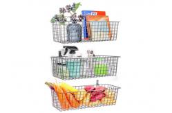 China 500mm Length 300mm Width Wall Mounted Wire Storage Baskets For Kitchen supplier