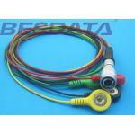 TPU Material ECG Cables And Leadwires 4 Leads Colorized Cable Snap IEC for sale