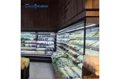 China 4 Layer Fruit Display Cooler , Laminated Wind Curtain Vegetable Display Refrigerator supplier