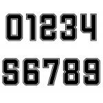 Screen Printed Numbers And Letters 25cm Heat Press Numbers For Jerseys Classic Style for sale
