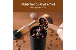 China Black Espresso Manual Coffee Grinder Wood Handle Conical Burr Hand Coffee Grinder supplier