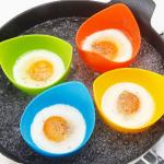 4 Pack Silicone Bulk Kitchen Supplies Egg Poacher For Microwave