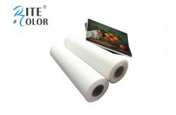 China Glossy Inkjet Cotton Canvas Roll , 400gsm White Silky Digital Printing Canvas supplier