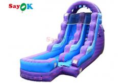 China Giant Garden Games Water Inflatable Water Slide Purple Inflatable Double Slides supplier