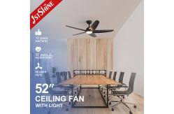 China Black LED Ceiling Fan With Dimmable Light 5 Plastic Blades Remote Control supplier