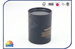 China Dark Gold Pattern Composite Paper Tube With Tactile Paper Surface Plastic End supplier
