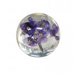3D Crystal Paperweight Ball , Custom Paperweight With Flowers Inside