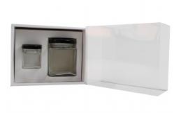 China 2 4 Pack Honey Jar Gift Box With Window Custom Clear Sleeves supplier