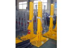China 20T Electrical Cable Pulling Tools Adjustable Cable Drum Stand With Wheels supplier