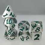 Lightweight For Collection Rpg Dice Set Green Silver Metal Portable Unique Metal Dice Game For Dnd for sale