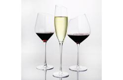 China Slant Industries 450ml Wine Glass , Unique Shaped Crystal Champagne Glasses supplier