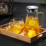 1400ml / 1700ml Glass Fridge Jug , Lightweight Tempered Glass Pitcher