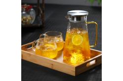 China 1400ml / 1700ml Glass Fridge Jug , Lightweight Tempered Glass Pitcher supplier
