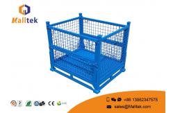 China Industrial Stackable Pallet Cages Foldable Steel Save Warehouse Space supplier
