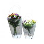 PVC Transparent Gift Bag Custom Plastic Handbag Flower Hand Basket Packing Bag for sale