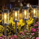 Decorative Solar Path Lights 3000K Waterproof Solar Pathway Lights 3LM for sale