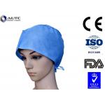 PP SMS Disposable Medical Caps , Surgical Head Cap Comfortable With Back Ties for sale
