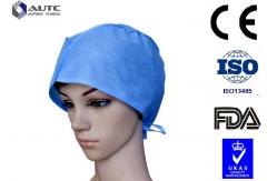 China PP SMS Disposable Medical Caps , Surgical Head Cap Comfortable With Back Ties supplier