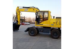 China Yellow Wheeled Mini Excavator YUCHAI Engine Small Digging Machine supplier