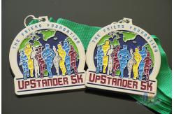 China Matt Silver Plating Custom Sports Medals / Upstander 5K Medal supplier