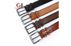 China Custom double check Men'S Business Belt with Zinc Alloy Pin Buckle supplier