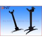 Black Retractable LCD Projector Ceiling Mount Kit for School Auditorium