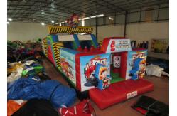 China Inflatable Rescue Fire Truck Bouncy Castle Obstacle Course , Obstacle Course Jump House supplier