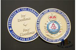 China Soft Enamel And Epoxy Covered Custom Challenge Coins Shiny Gold Plating Die Cast supplier
