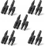 Durable Plastic MC4 Y Branch Connector , FMM+MFF Solar Panel Cable Connector 5 Pairs for sale