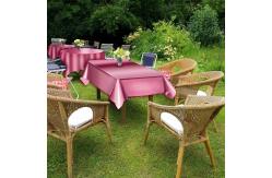 China Pink Not Fade Waterproof Dining Printed Tablecloth Customized Size supplier